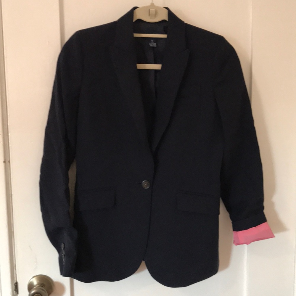 J Crew Navy Blazer, size 0